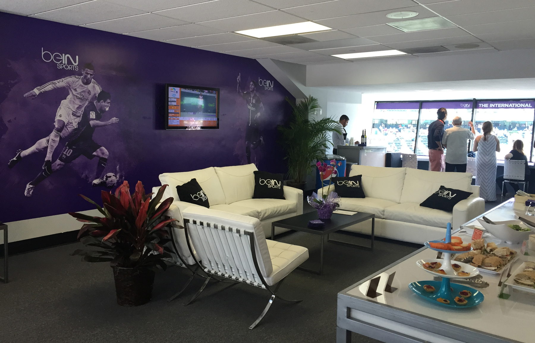 beIN Sports wall graphic in a lounge