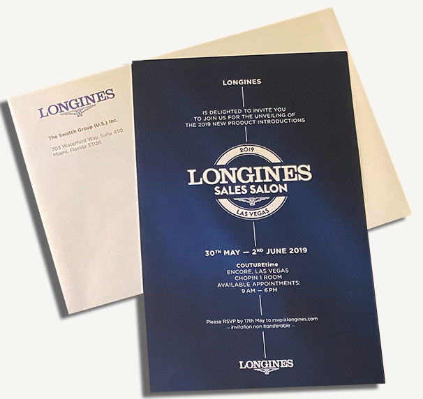 Longines invitation card and envelope